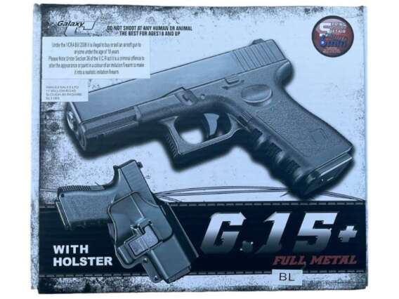 Galaxy G15H Metal Pistol with Holster (Blue) - Image 4