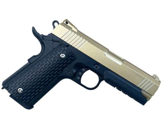 Galaxy G25 Kustom K-Warrior with Rail Full Metal Spring Pistol (G25 - Gold) - Image 2