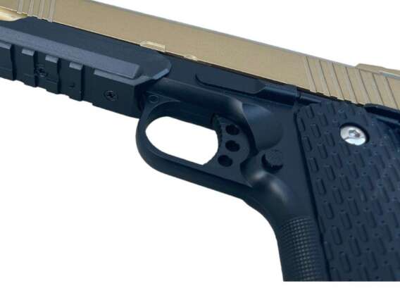 Galaxy G25 Kustom K-Warrior with Rail Full Metal Spring Pistol (G25 - Gold) - Image 4