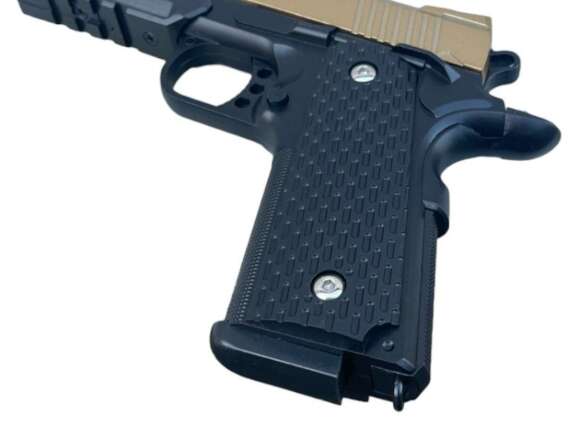 Galaxy G25 Kustom K-Warrior with Rail Full Metal Spring Pistol (G25 - Gold) - Image 5